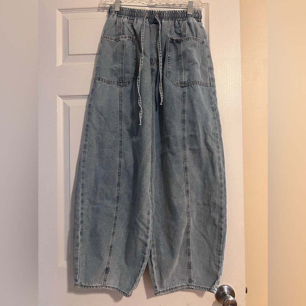 Casual Denim Wide-Leg Pants